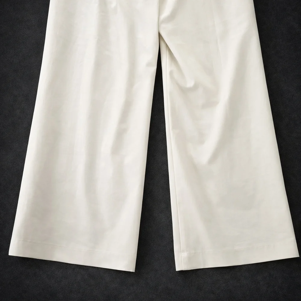 ANTONIO MELANI Jade Wide Leg Paperbag Waist Cropped Pants – Size 10 – Creamy Off